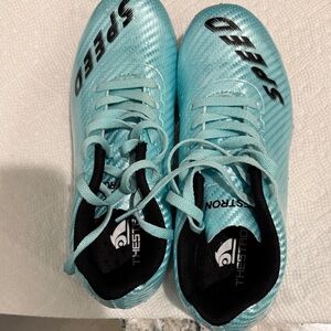 Kids Turquoise Athletic Track Shoes with cleats